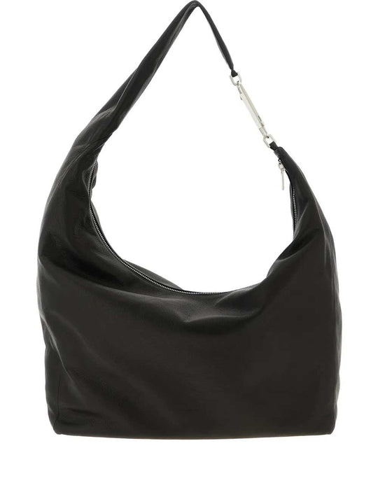 Gemini Leather Shoulder Bag With Zip Closure