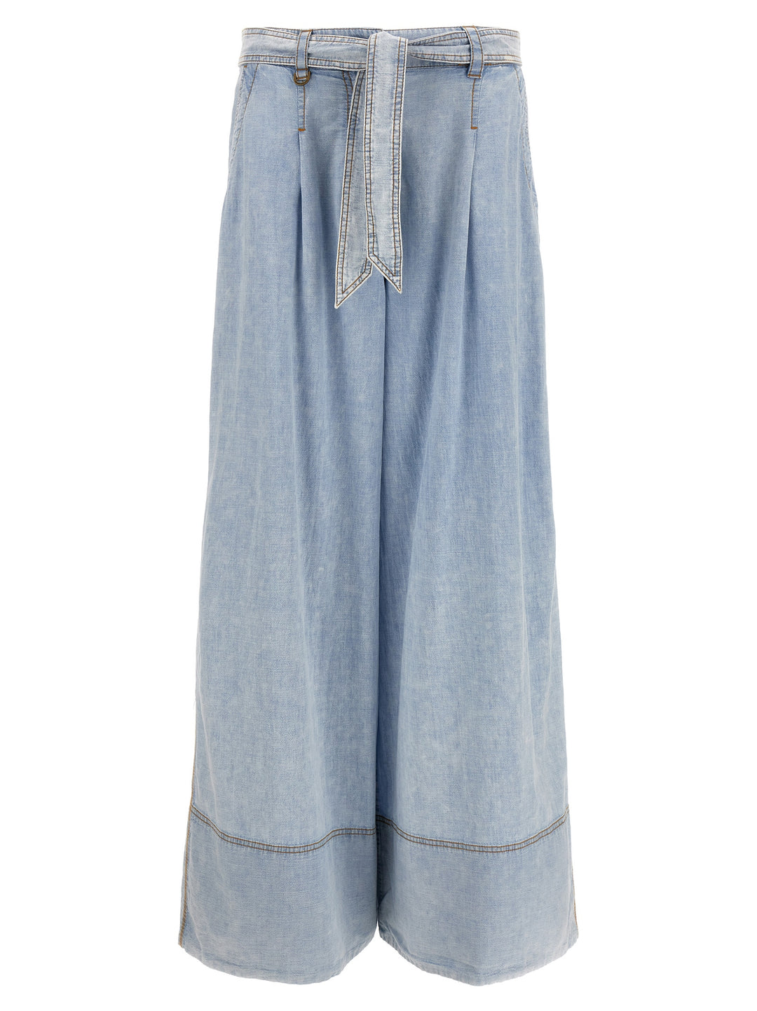 Wide Leg Denim Jeans Light Blue