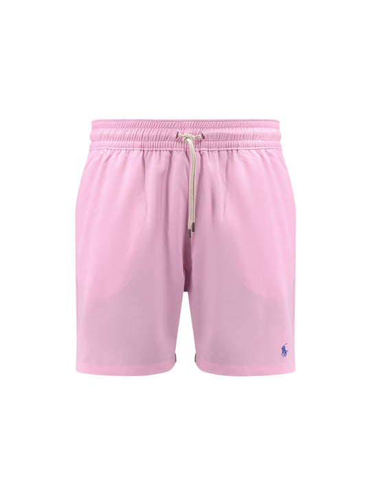 Nylon Swim Trunk With Logo Embroidery