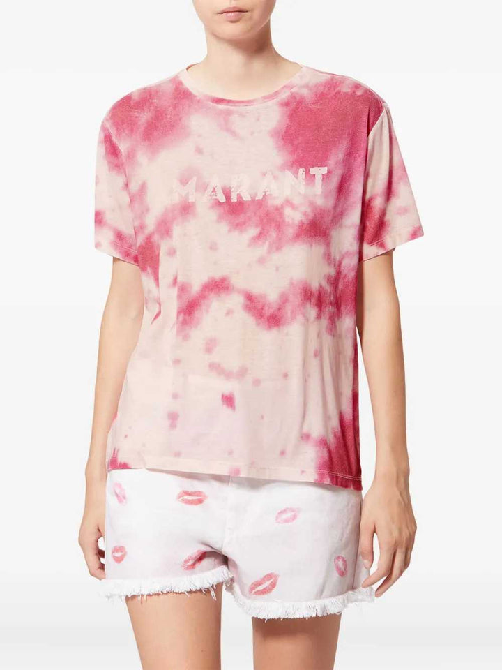 Marant ÉToile T-shirts - Pink & Purple | 267dd8c67d654965371b34deb3ddeca8ff4d9290