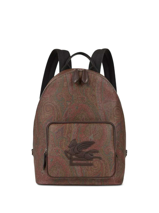 Backpack With Paisley Jacquard Print
