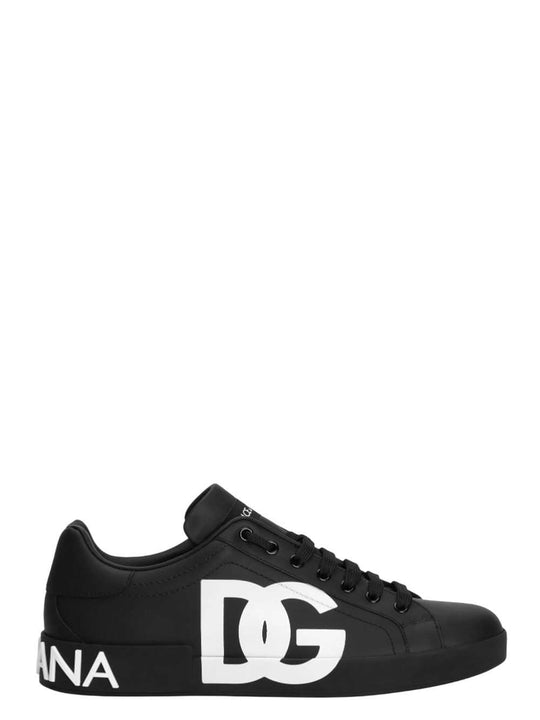 Portofino Sneaker In Nappa Calfskin With Printed Dg Logo