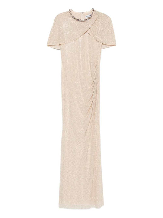 Draped Maxi Dress With Embellishment