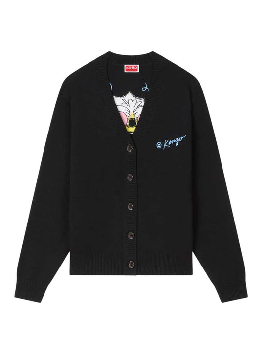"Kenzo Wild Tiger" Wool And Cotton Cardigan