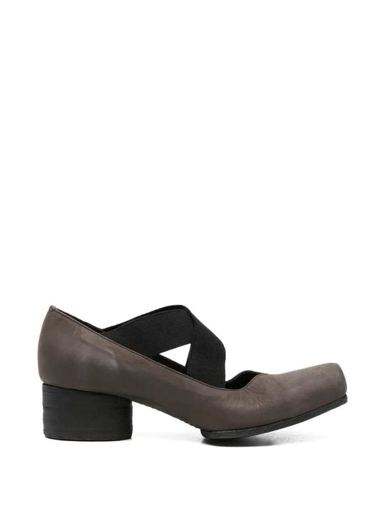 Leather Block Heel Pump