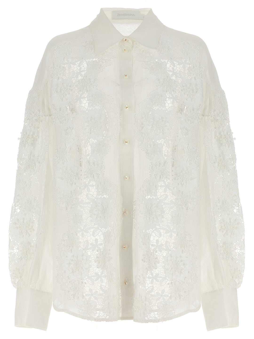 Halliday Lace Flower Shirt, Blouse White