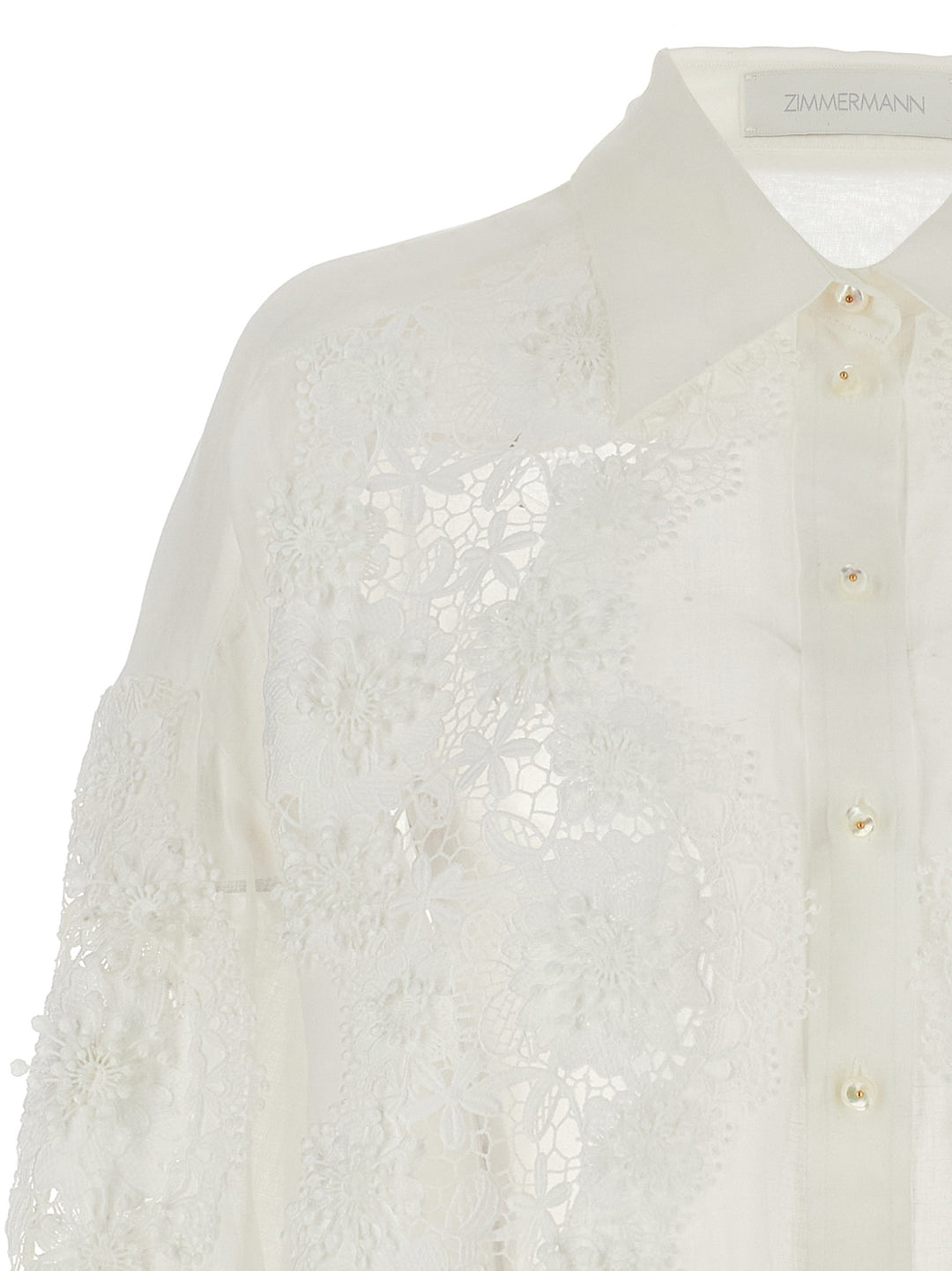 Halliday Lace Flower Shirt, Blouse White