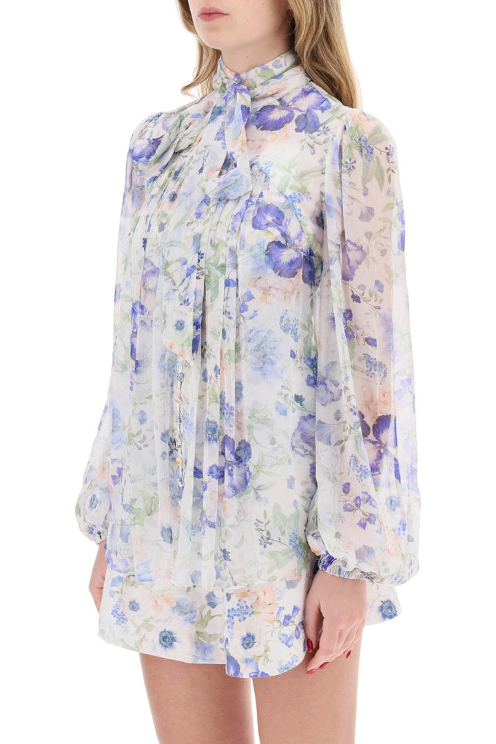 Blusa Floreale Natura Con Maniche A Sbuffo