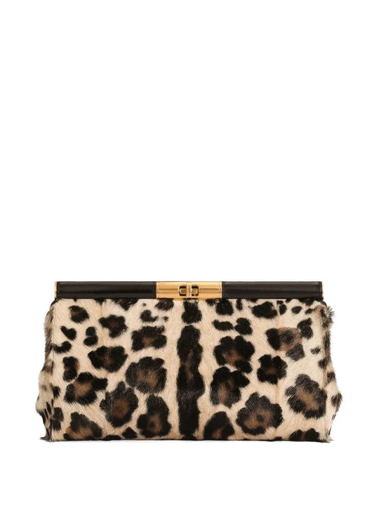 Marlene Leopard Print Goatskin Shoulder Bag
