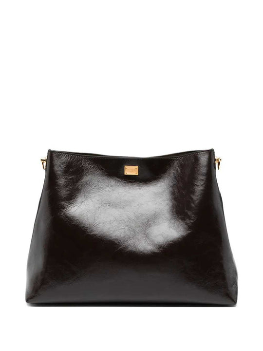 Shoulder Bag With Logo Plaque