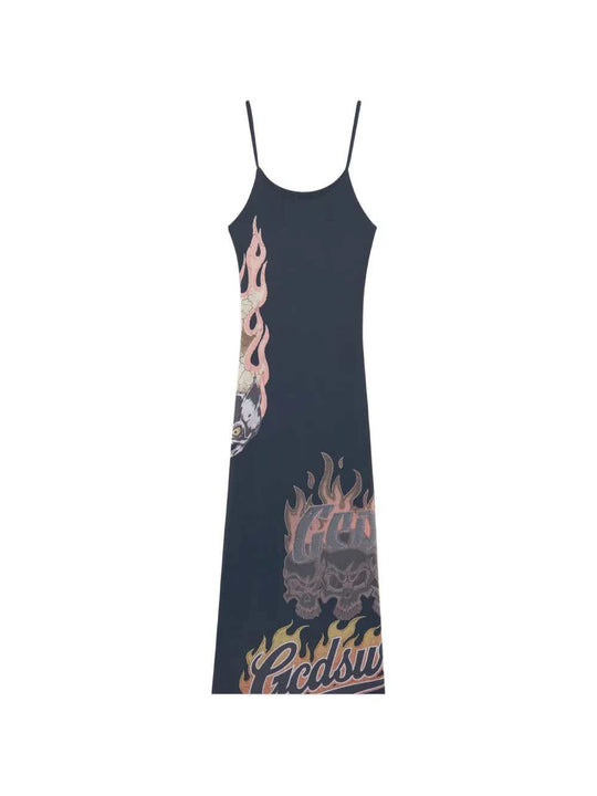 Midi Dress With Graphic Print