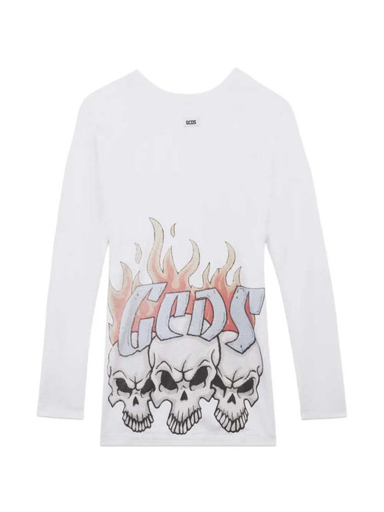 Short, Long-Sleeved Dress With Graphic Print