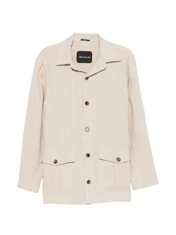 Veste boutonnée avec poches à rabat