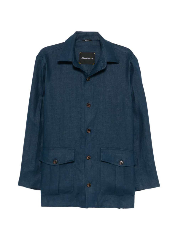Veste saharienne en mélange de lin