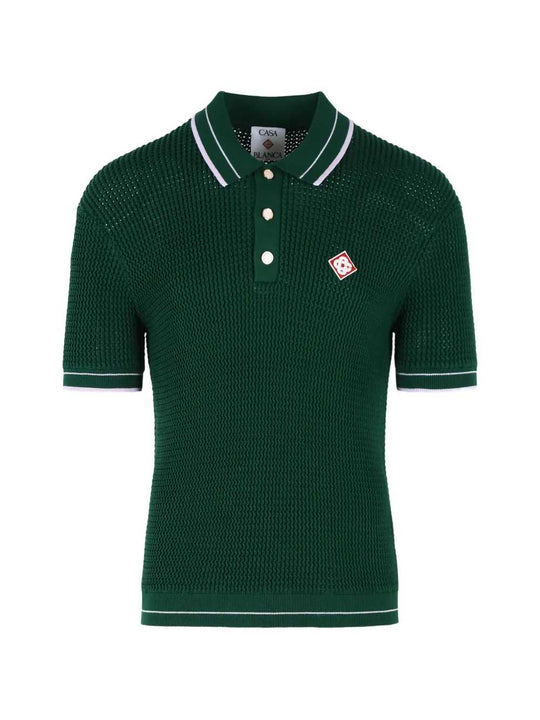 Polo Shirt With Buttons And Logo Appliqué