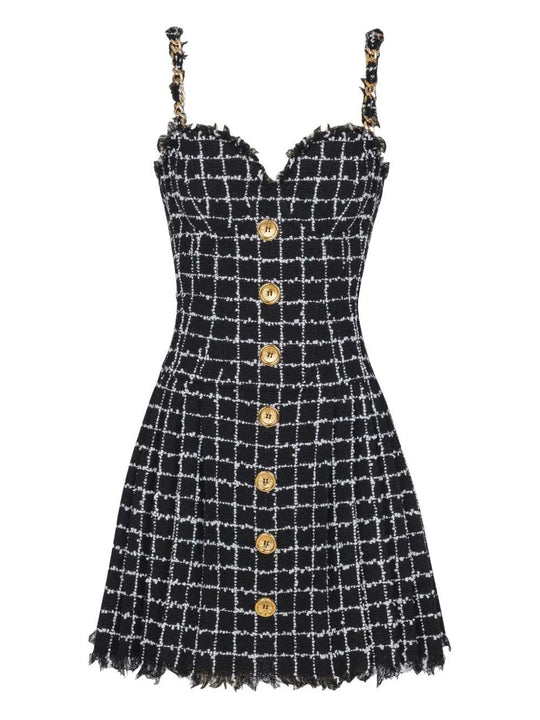 Tweed Dress With Chain