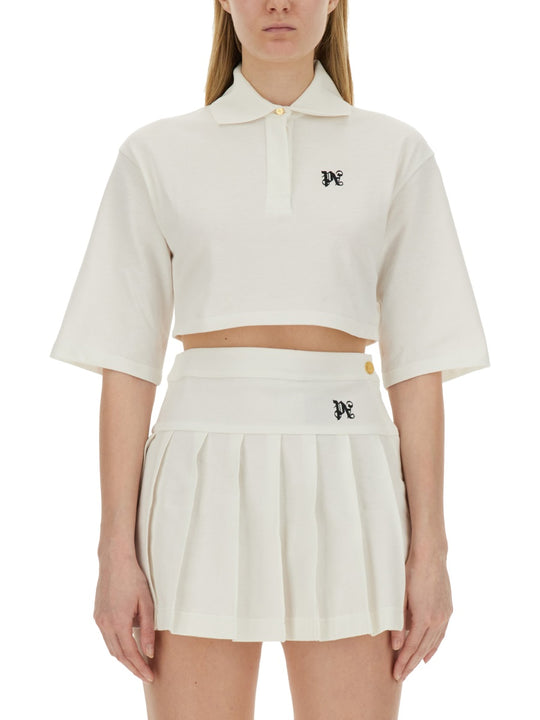 Monogram Cropped Polo Shirt