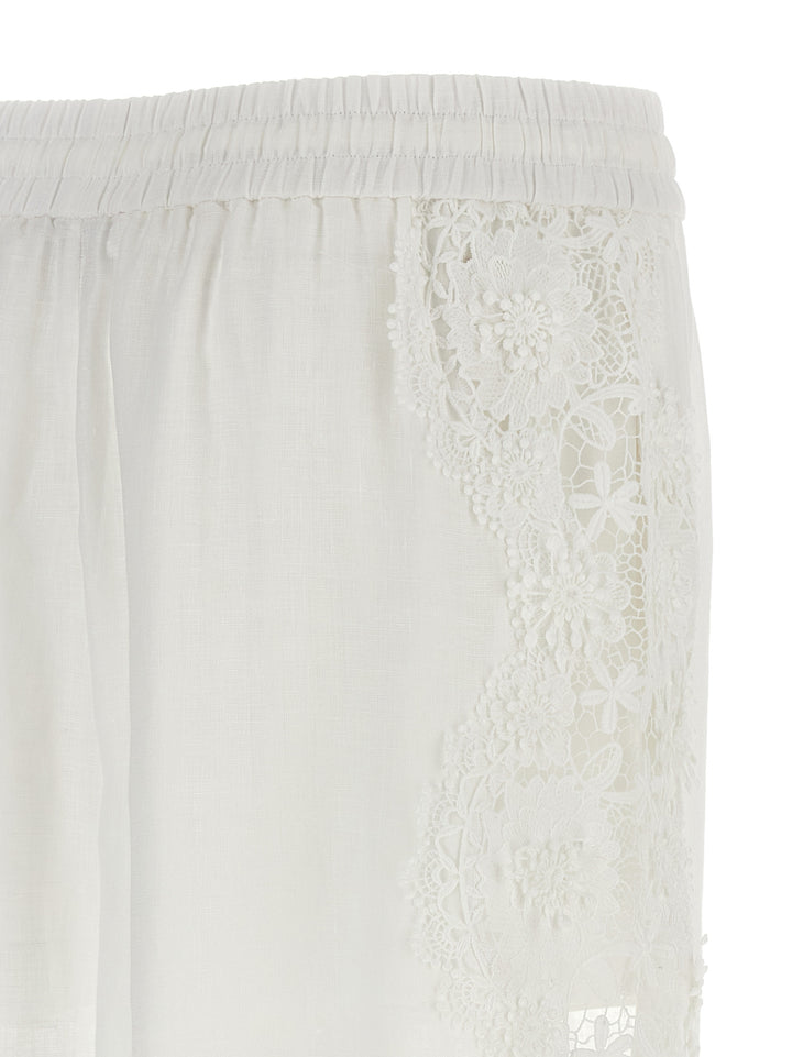 Halliday Lace Flower Pants White