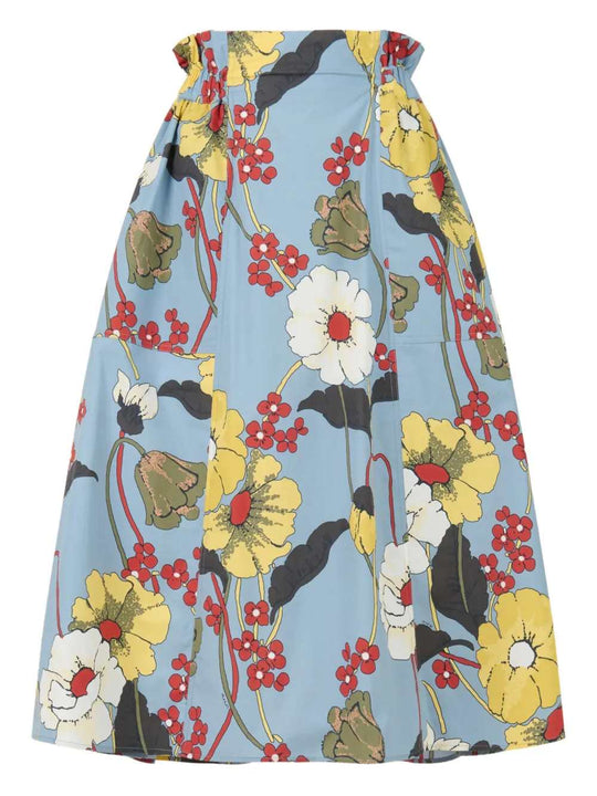 Floral A-Line Midi Skirt