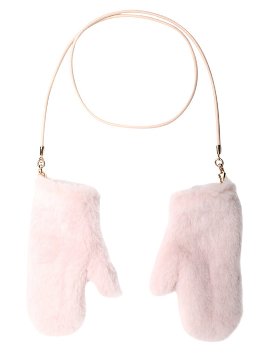 Camel And Pink Silk Ombrato Mittens