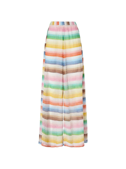 Beach Pants With Zigzag Slit