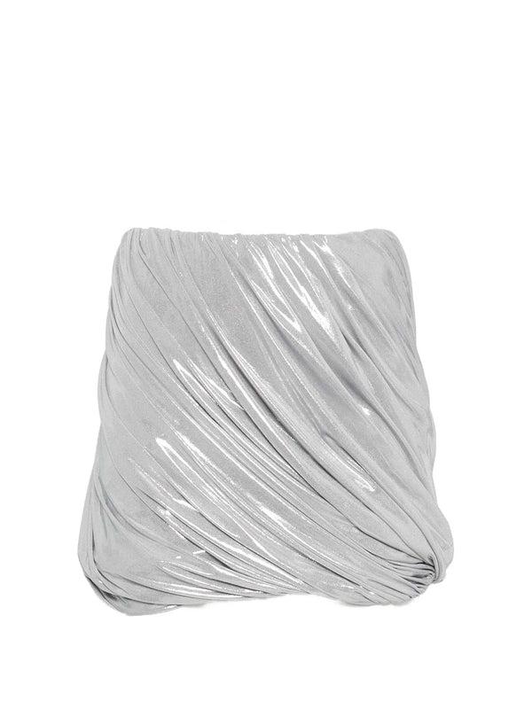 Metallic Draped Mini Skirt