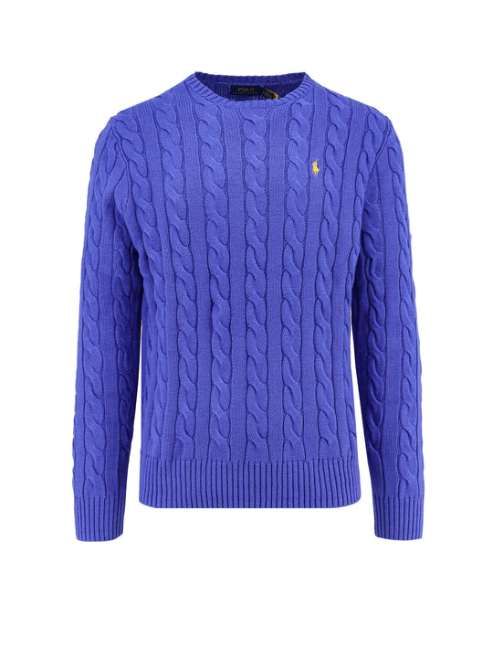 Cable Knit Sweater With Iconic Embroidery