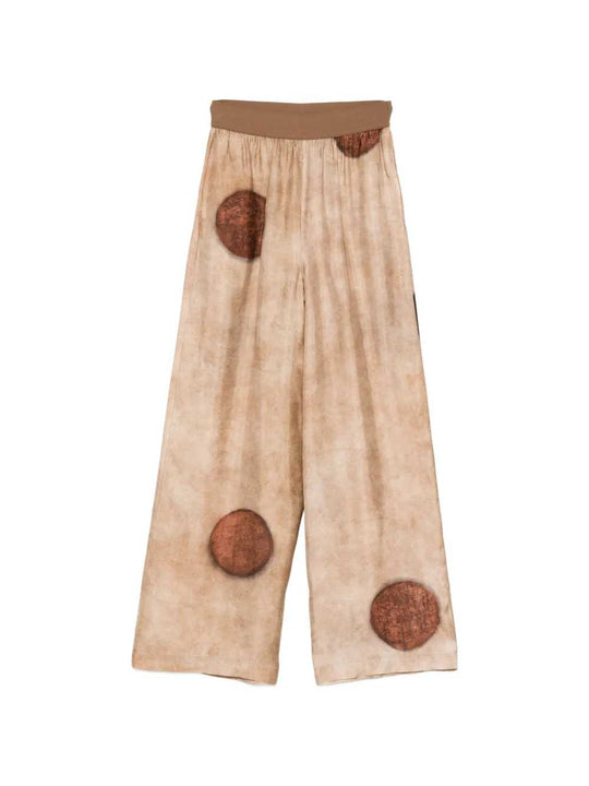 Purple Polka Dot Print Pants