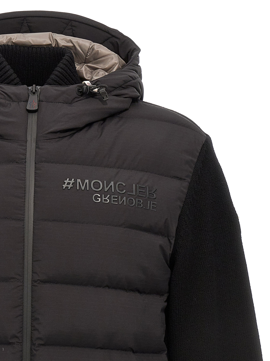 Moncler Grenoble Bimaterial Cardigan Sweaters and Cardigans - Black | 50f1efb921705652fae7514c2f036ced86ef5fd4