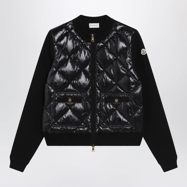 Black Padded Zip-Up Sweatshirt