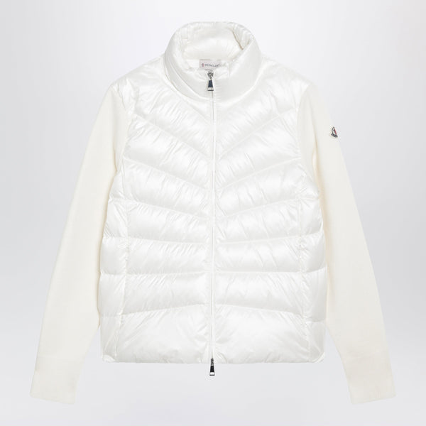White Padded Zip Jacket In Polyester
