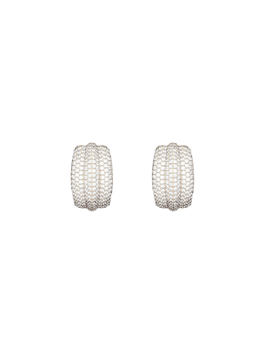 GOLD CYSTAL RIDGED EARRINGS