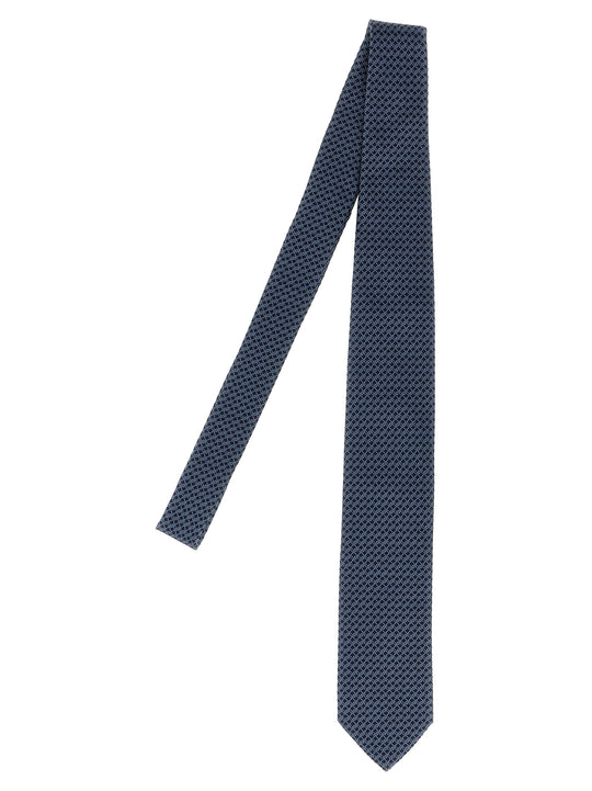 Patterned Silk Tie Ties And Papillon Blue