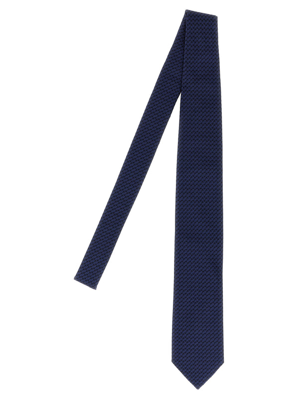 Patterned Silk Tie Ties And Papillon Blue