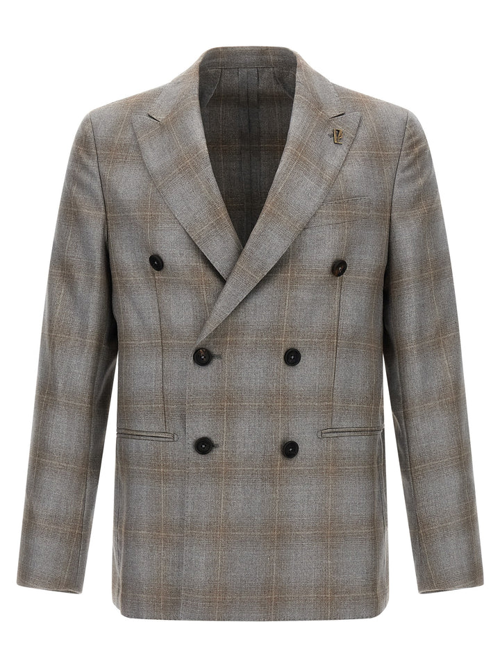 Pal Zileri Double-Breasted Blazer - Gray | c90125710cc5b73577bb604ccd8541dadd844fec