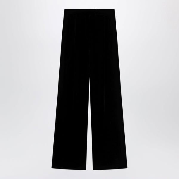 Black Viscose-Blend Trousers