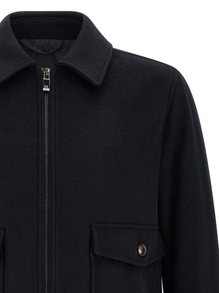 Pal Zileri Wool Cloth Jacket Puffer Jackets - Black | 830a59b43cf9b2b46e25a49cb56c595247ec0f75