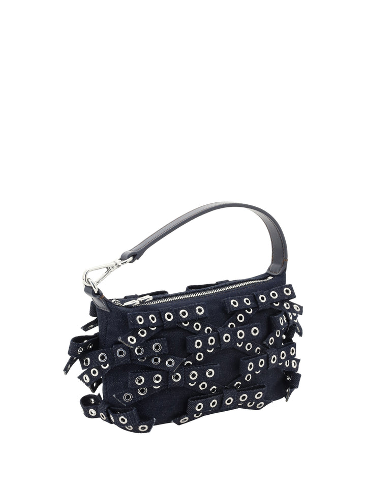 BUTTERFLY SMALL POUCH BOW EYELET DENIM