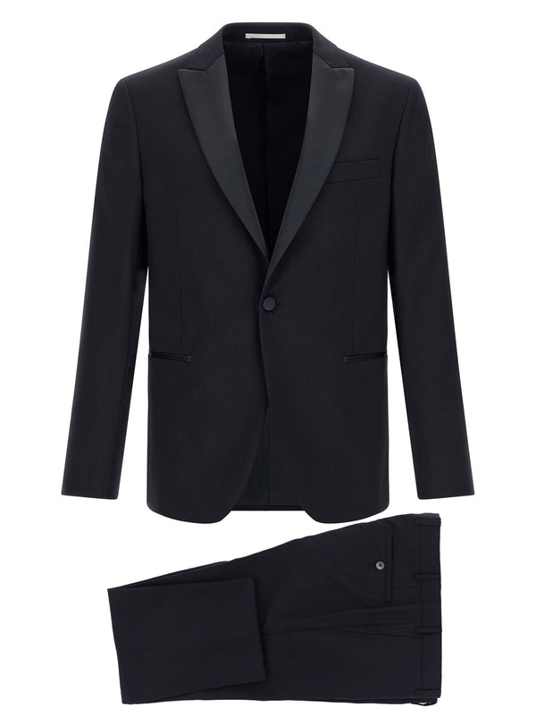 Wool And Satin Dress Suits Black