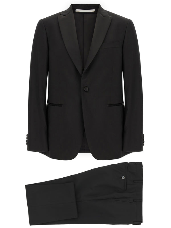Wool And Satin Dress Suits Black