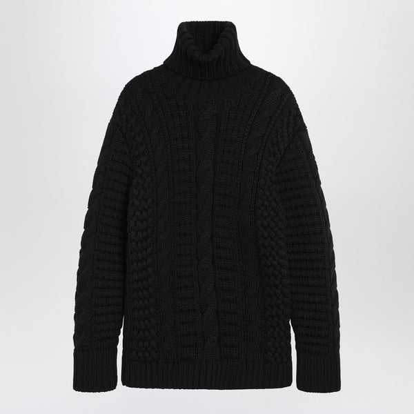 Black Wool Turtleneck Sweater