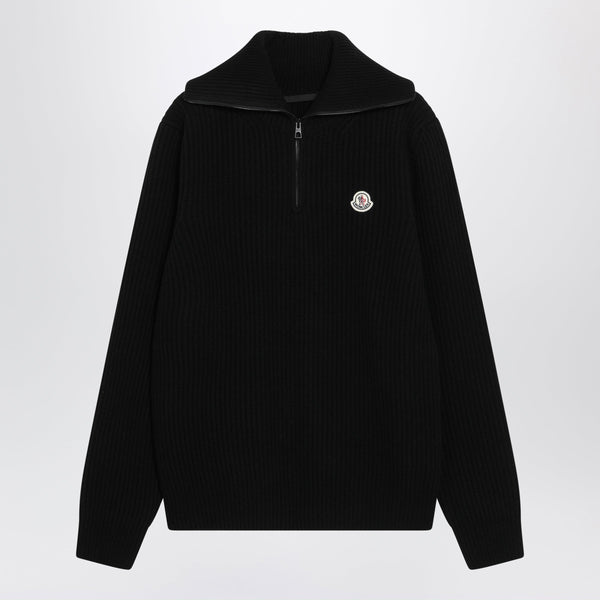 Black Ribbed Wool Jumper