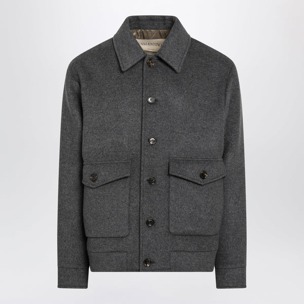 Grey Wool And Cashmere-Blend Overshirt Jacket