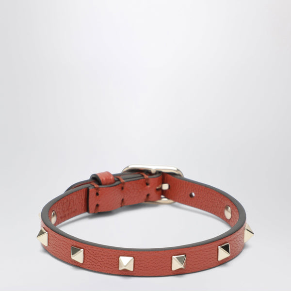 Poppy Red Rockstud Leather Bracelet