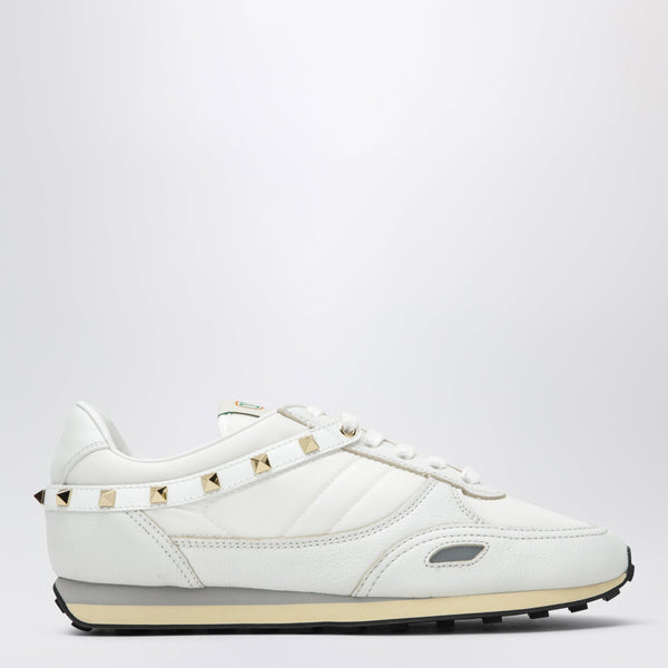 Stud Up White Suede And Nylon Sneakers