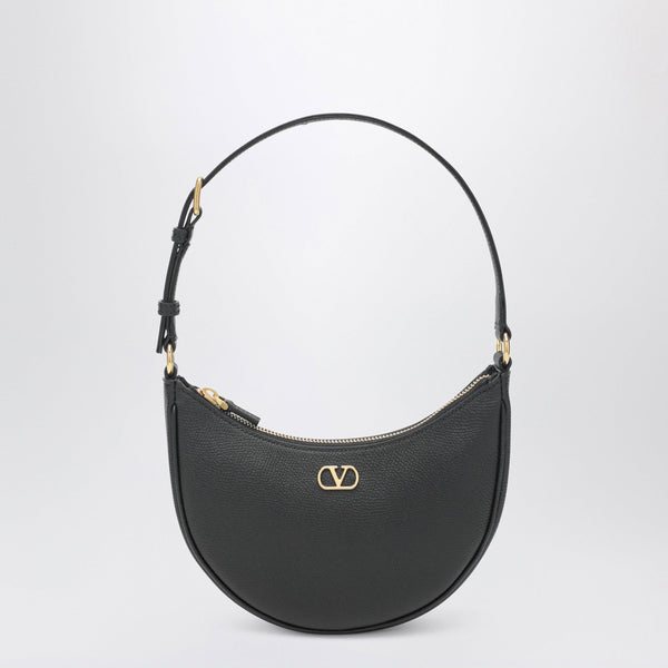 Vlogo Signature Mini Hobo Bag In Black Leather