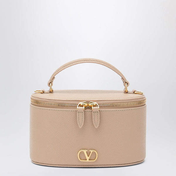 V Logo Signature Mini Vanity Bag In Pink Leather