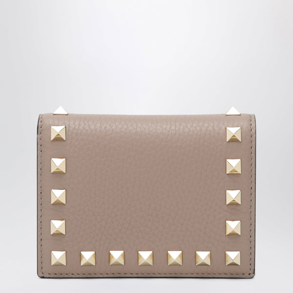 Rockstud Wallet In Powder Pink Leather