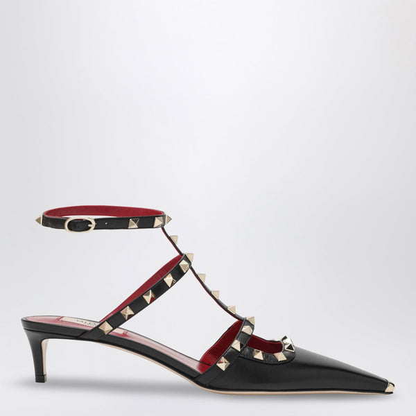 Rockstud Black Leather Pumps