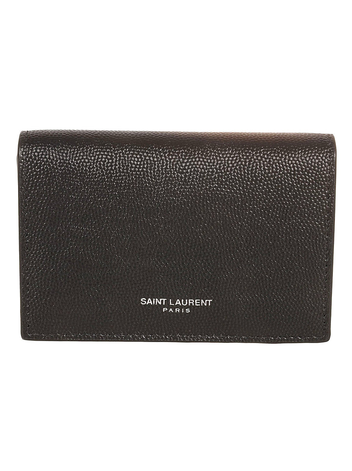 Business Card Holder With Flap Wallets Black